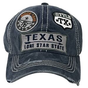 Texas Lone Star Adjustable Cotton Denim Travel Cap